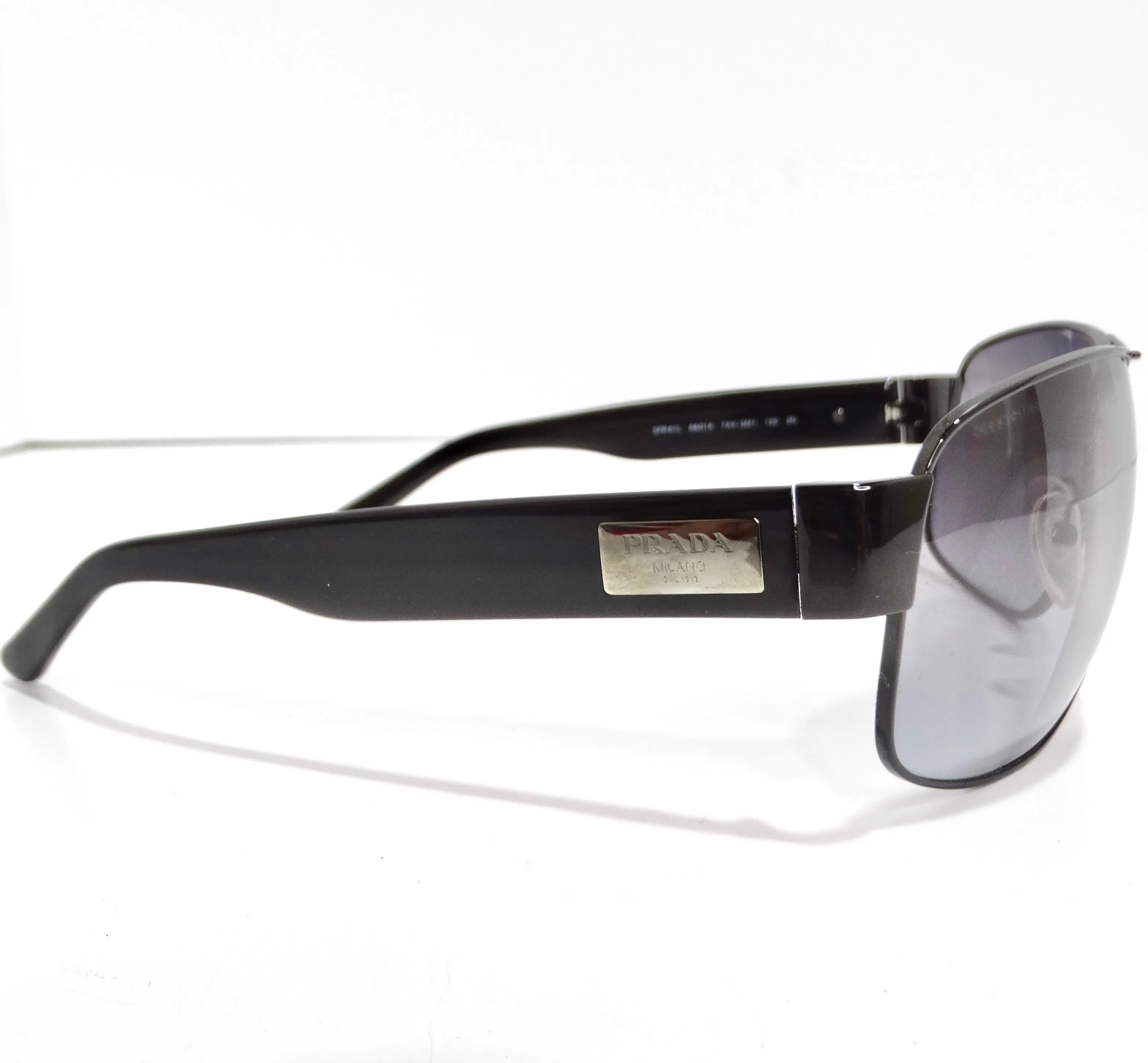 Prada 1990s Black Linea Rossa Sunglasses