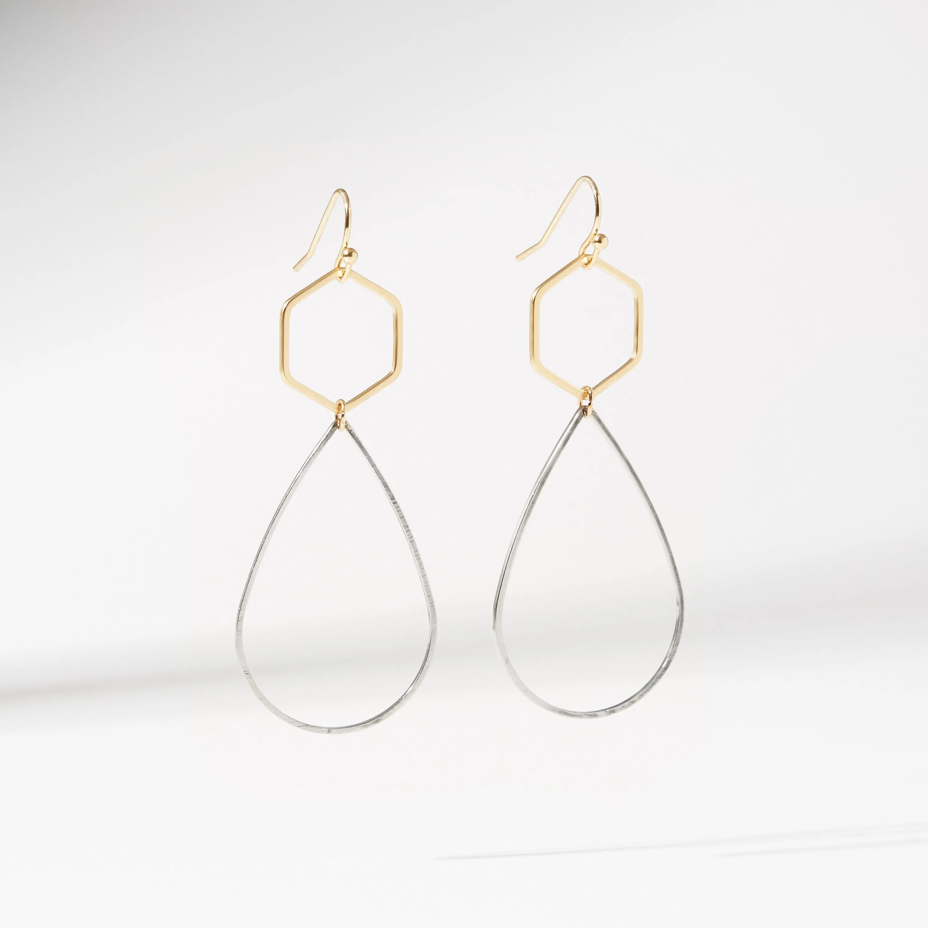 "Le Contour" Gold & Silver Drop Earrings