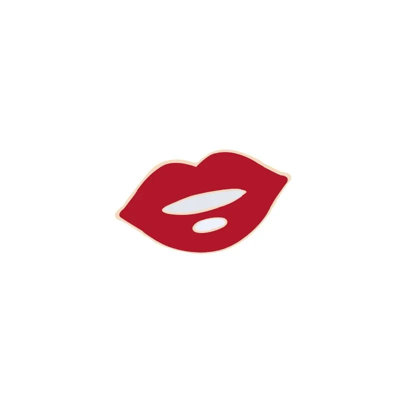 Red Lipstick Shaped Enamel Brooch Pin