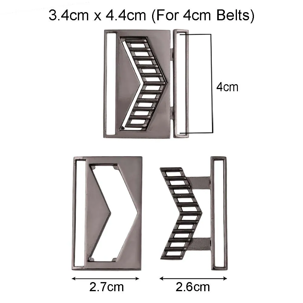 Shiny Black Nickel Clasp Belt Buckle for 4cm Belts