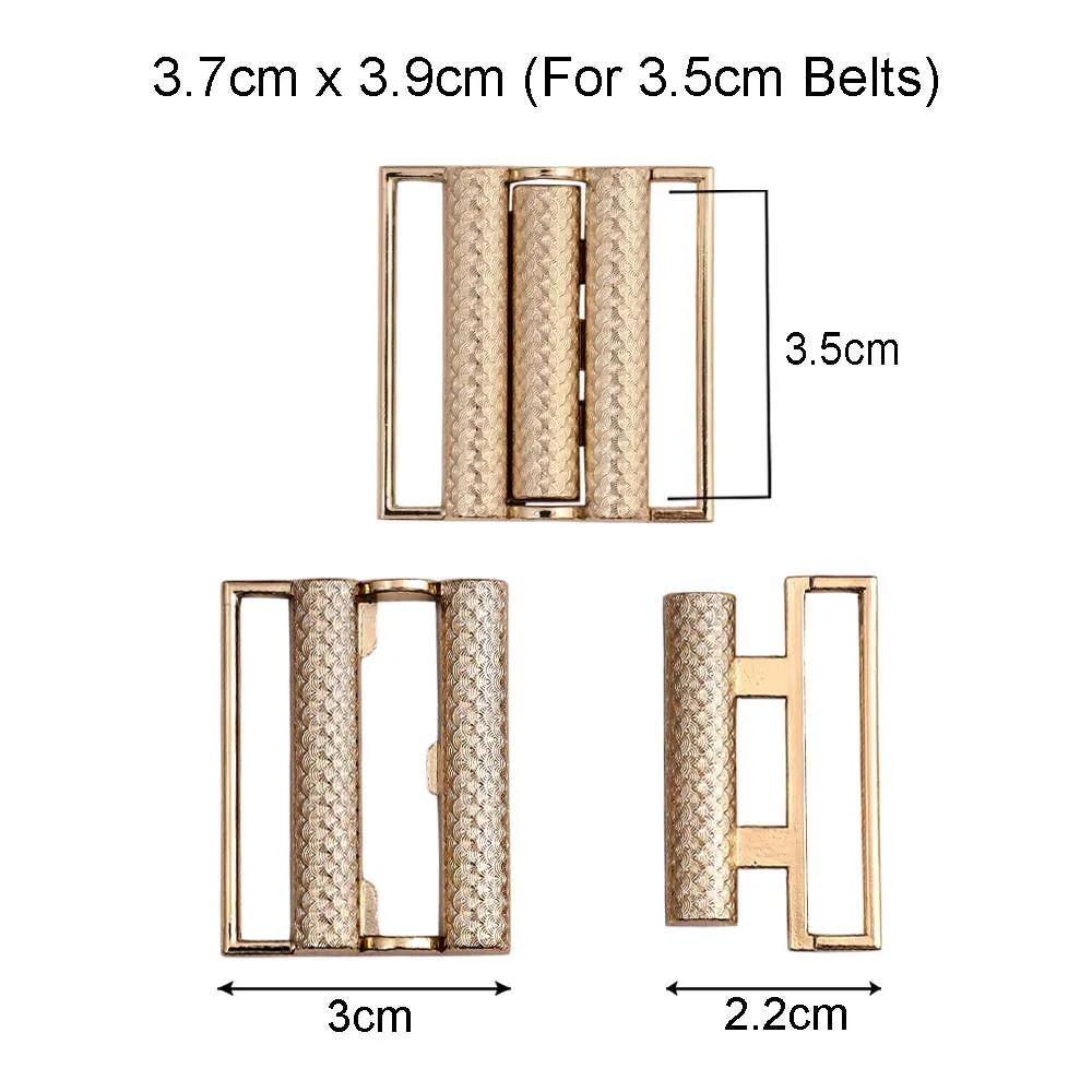 Shiny Gold Closure Clasp Metal Belt Buckle for Womens