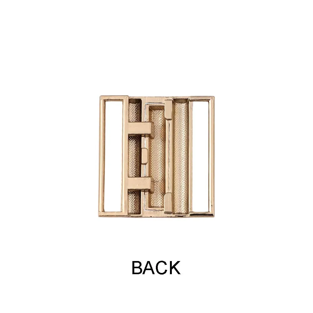 Shiny Gold Closure Clasp Metal Belt Buckle for Womens