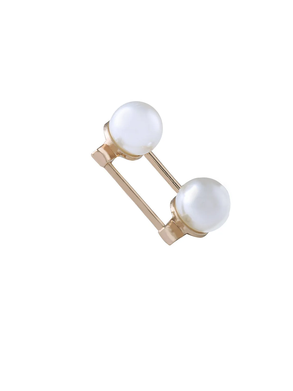 Shiny Gold Frame with White Pearl Fancy Belt Buckle