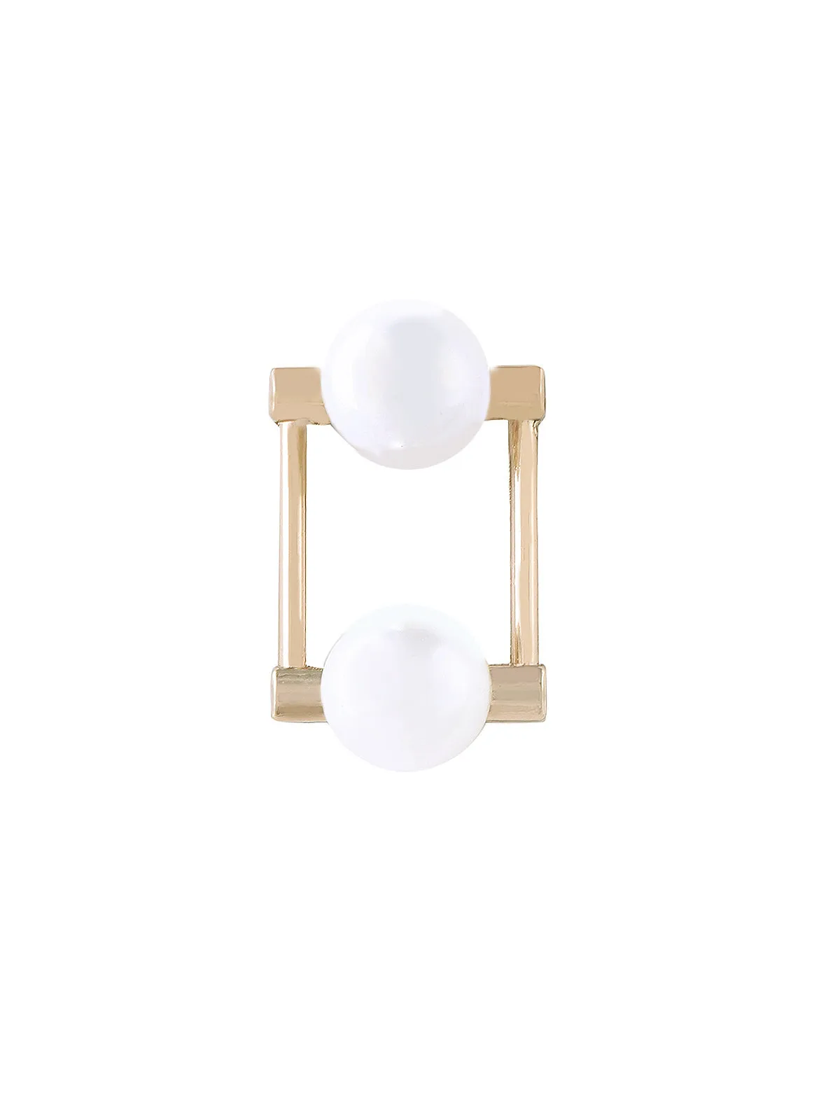 Shiny Gold Frame with White Pearl Fancy Belt Buckle