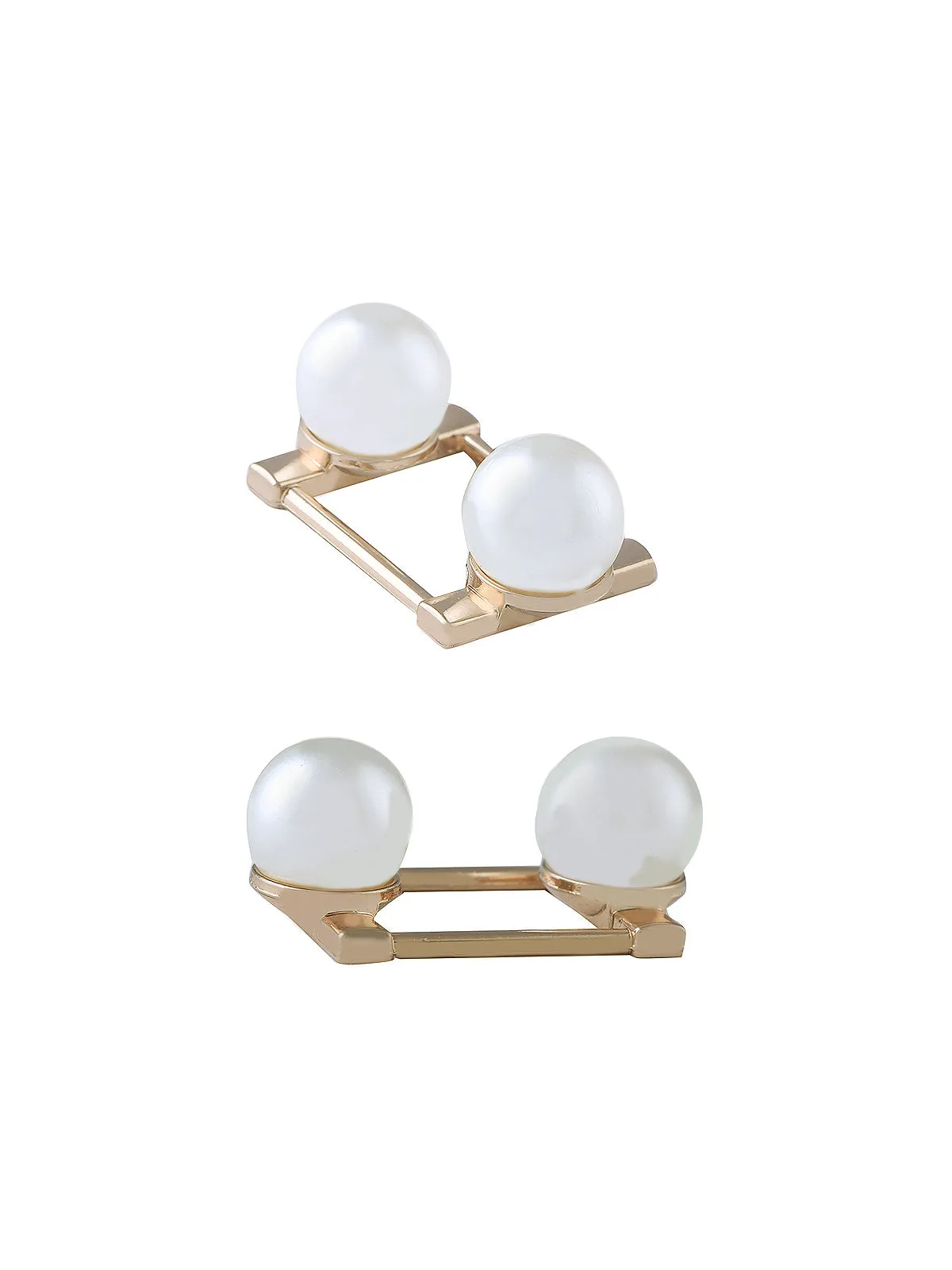 Shiny Gold Frame with White Pearl Fancy Belt Buckle
