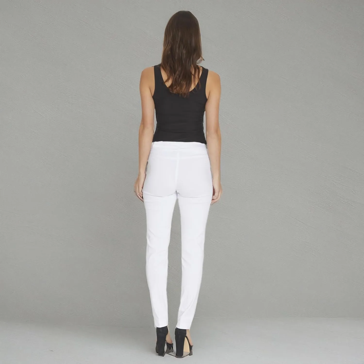 SLIM-SATION Women's Wide Band Ankle Pant Pull-on Pant with Tummy Control