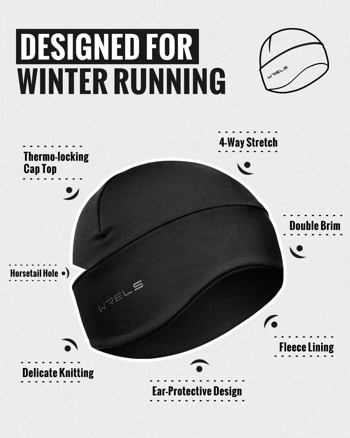 Thermal Running Beanies for Men Women Winter Hats Lightweight Warm Soft Skull Caps with Ear Flaps for Runners