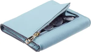 Travelambo RFID Blocking Wallet Women Small Womens Wallet Credit Card Holder Mini Compact Trifold Wallets for Women with Coin Pocket Zipper