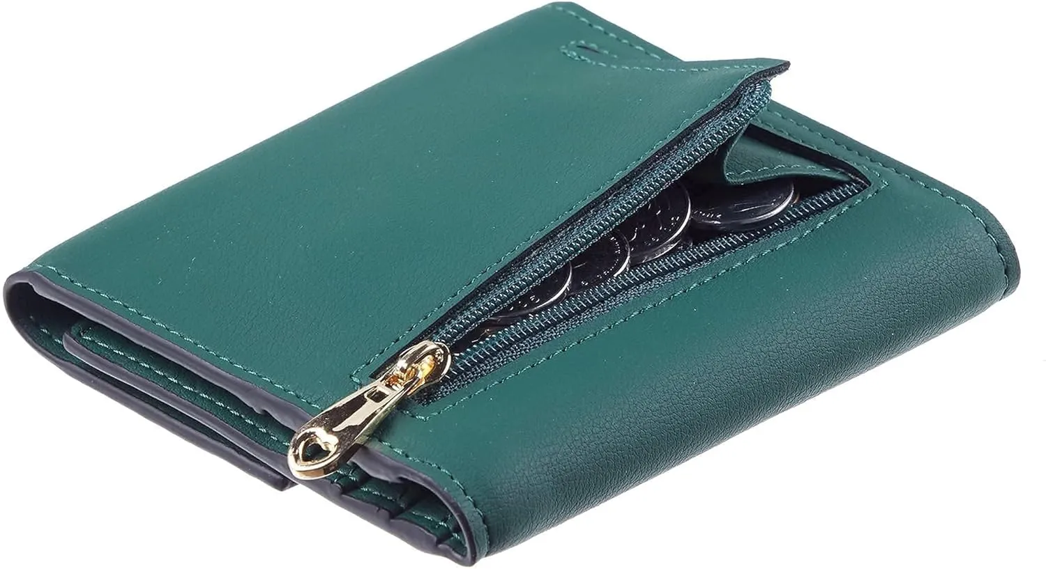 Travelambo RFID Blocking Wallet Women Small Womens Wallet Credit Card Holder Mini Compact Trifold Wallets for Women with Coin Pocket Zipper