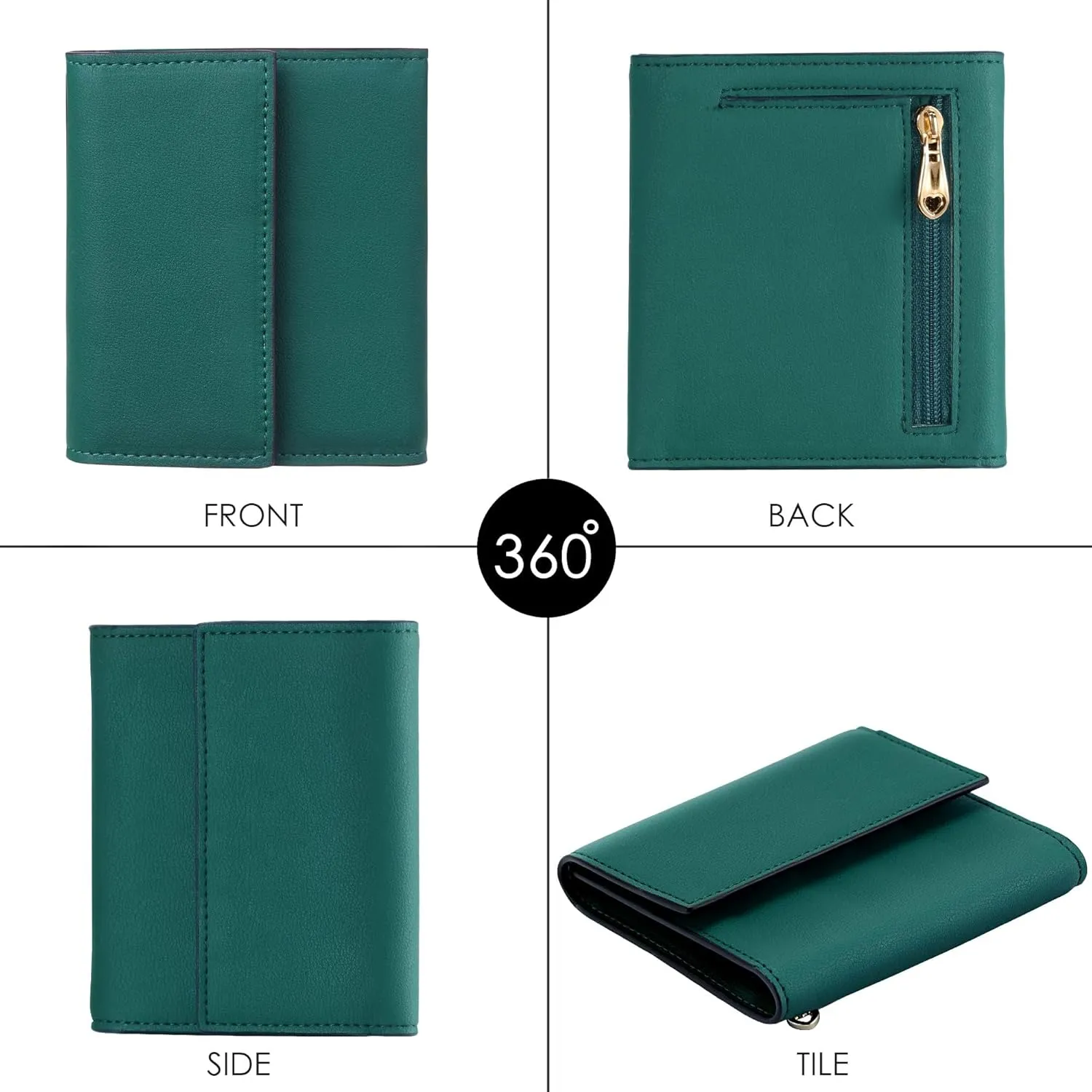 Travelambo RFID Blocking Wallet Women Small Womens Wallet Credit Card Holder Mini Compact Trifold Wallets for Women with Coin Pocket Zipper