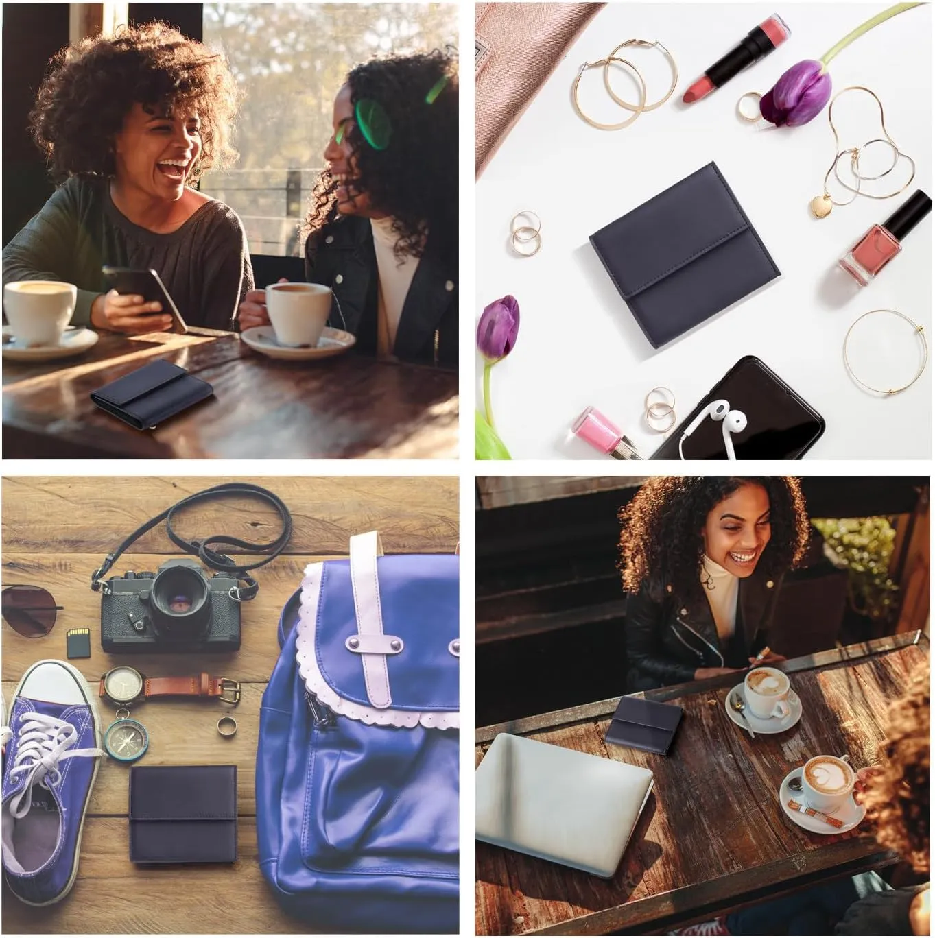 Travelambo RFID Blocking Wallet Women Small Womens Wallet Credit Card Holder Mini Compact Trifold Wallets for Women with Coin Pocket Zipper
