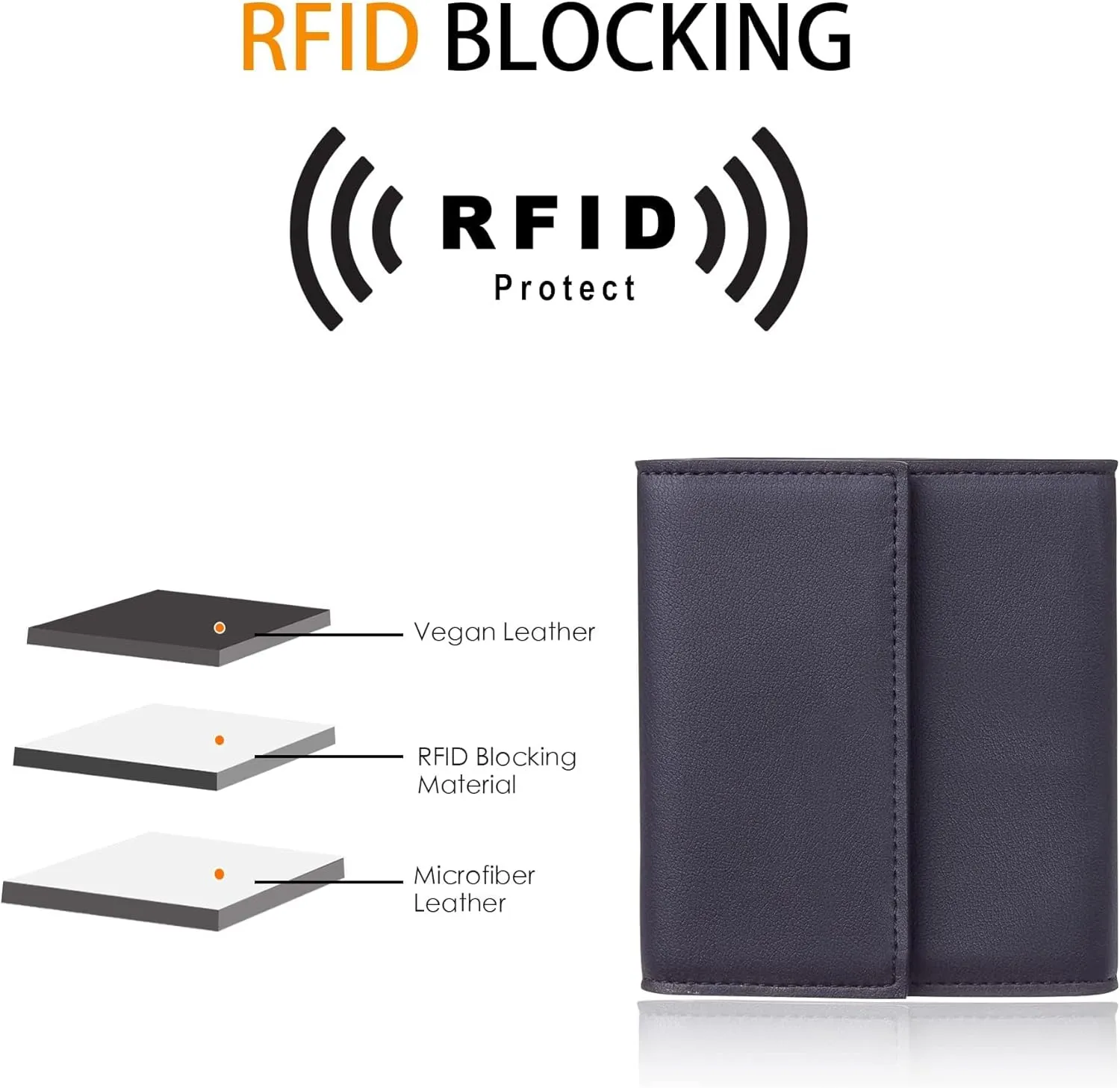 Travelambo RFID Blocking Wallet Women Small Womens Wallet Credit Card Holder Mini Compact Trifold Wallets for Women with Coin Pocket Zipper