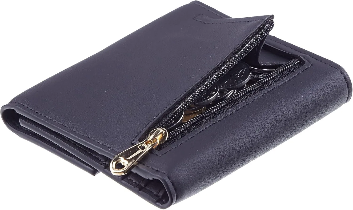 Travelambo RFID Blocking Wallet Women Small Womens Wallet Credit Card Holder Mini Compact Trifold Wallets for Women with Coin Pocket Zipper