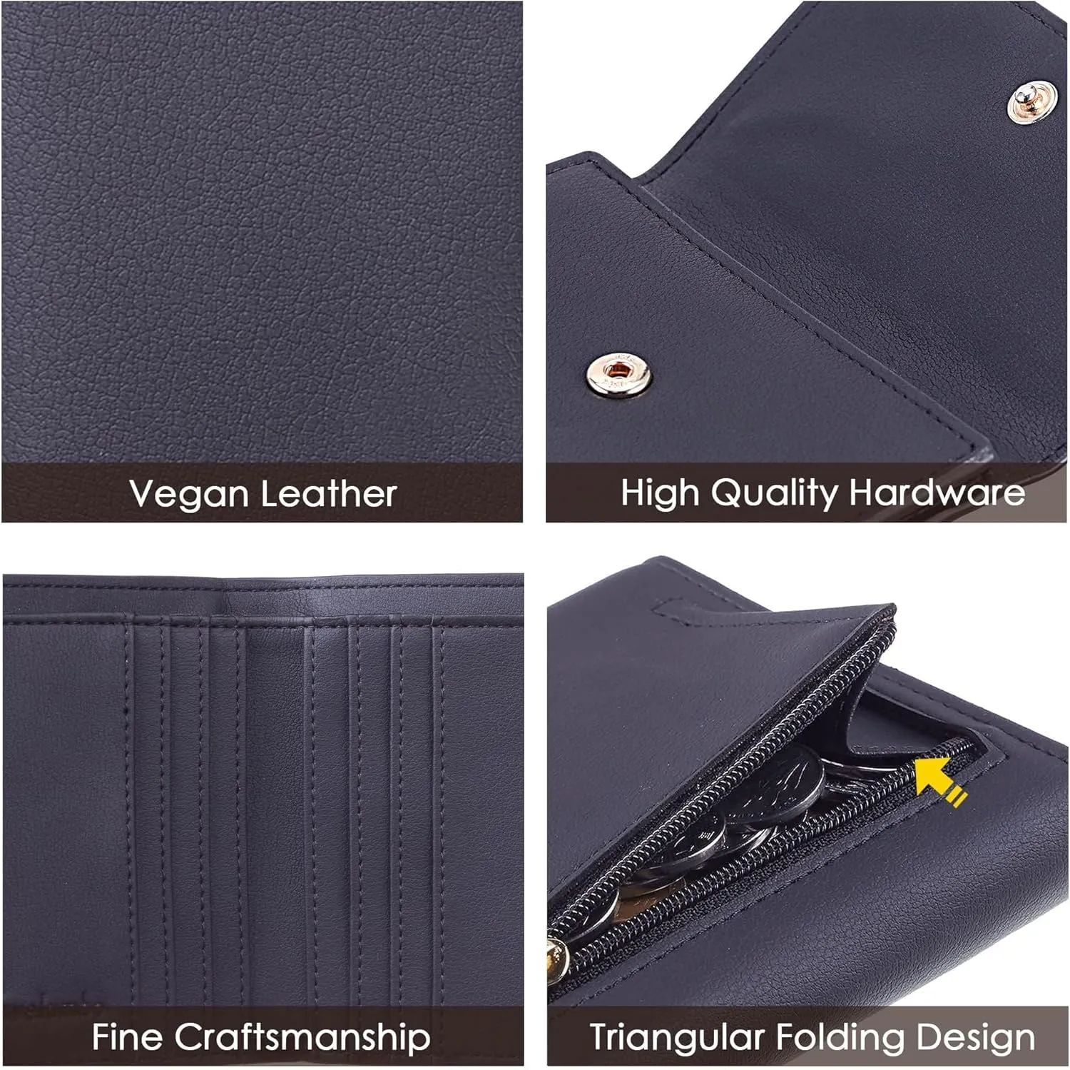 Travelambo RFID Blocking Wallet Women Small Womens Wallet Credit Card Holder Mini Compact Trifold Wallets for Women with Coin Pocket Zipper