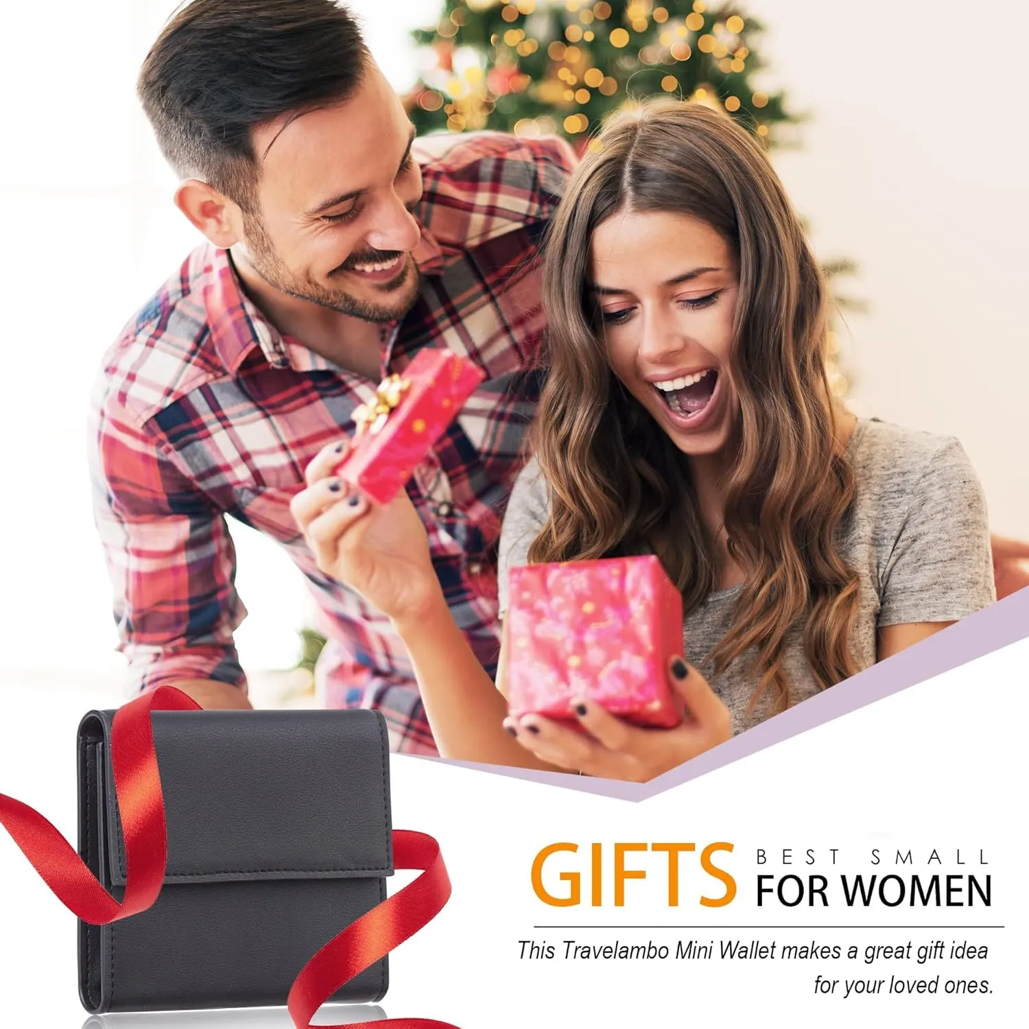 Travelambo RFID Blocking Wallet Women Small Womens Wallet Credit Card Holder Mini Compact Trifold Wallets for Women with Coin Pocket Zipper