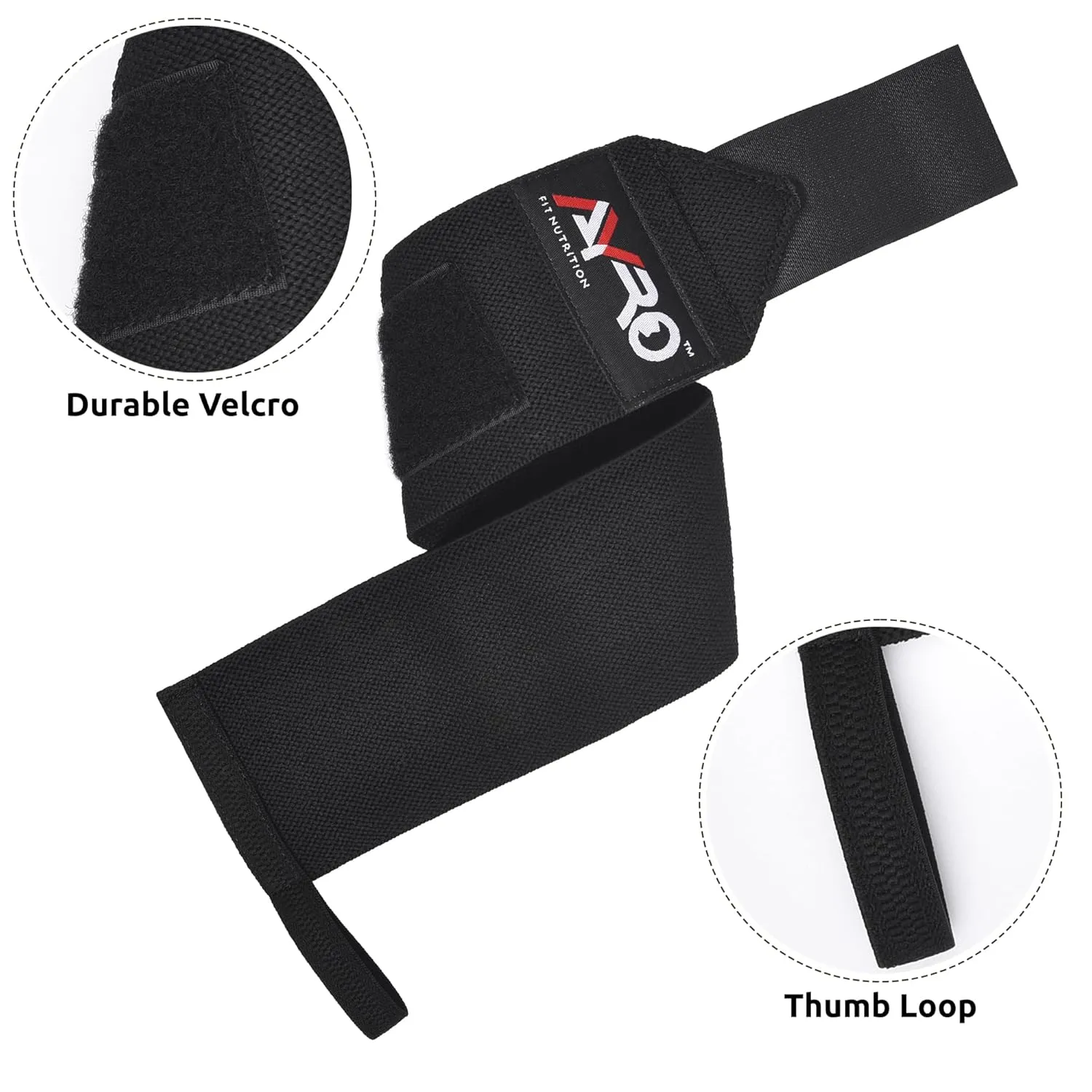 Wrist Wraps , Wrist Wraps for Weightlifting Men , Wrist Brace For Working Out , Gym Wrist Wraps For men & women , Muequeras para gym, 18" Professional Wrist Support With High Duty Thumb Loop-Best Wrap